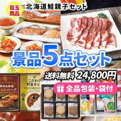 たっぷり鮭づくしがメインの食品景品5点セット【一部商品引換券】【送料無料】