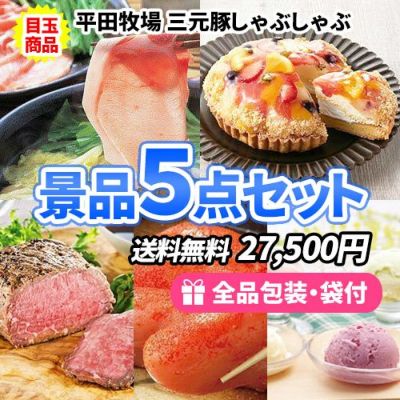 幹事様必見!とってもお得!人気の景品を集めた景品5点セット【商品引換券】【即納商品】【送料無料】